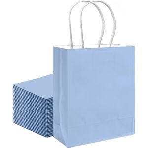 Sacchetti Regalo Blu Chiaro di Media Dimensione con Manici, Confezione da 30 Pezzi, 11"x5"x8", Multiuso - Product Image 3