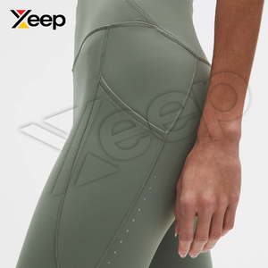 กางเกงเลกกิ้งออกกำลังกายสำหรับผู้หญิง ความยาวเต็มตัว แบบเรียบง่าย เอวยางยืด ทนทาน แผงด้านหน้า XC-WL-11 ซับเหงื่อ แห้งเร็ว ระบายอากาศได้ดี - Product Image 3