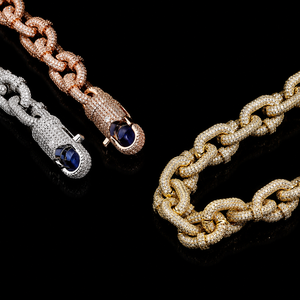 Cadena de Eslabones con Microincrustaciones de Diamantes Moissanite, Estilo Cubano, Ideal para Bodas o Fiestas, Disponible a Precio de Fábrica, Venta al Por Mayor - Product Image 6
