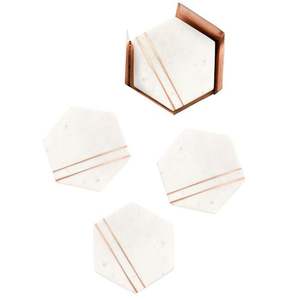 Ensemble de vaisselle moderne et écologique pour la maison, sous-verres durables et lavables en marbre, sous-verres en pierre naturelle - Product Image 3