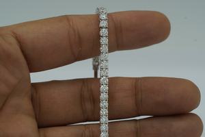 Custom 4MM Round Moissanite Dainty Tennis <b>Bracelet</b> 925 Sterling <b>Silver</b> Luxury Jewelry Gift for Women's Party Wear - Product Image 2