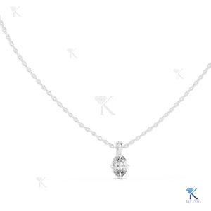 Lab Grown Diamond 0.75 CT Oval Solitaire Necklace Dainty <b>Solid</b> <b>Gold</b> Jewelry Minimalist <b>Pendant</b> 14k 18k Women's Gift Party - Product Image 1