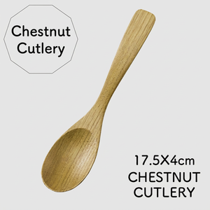 Qualité exceptionnelle, prix imbattables : Cuillère à curry en bois de châtaigne de 17,5 cm, style japonais simple, ustensile de cuisine. - Product Image 2