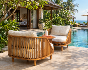 Sillón de Jardín de Madera con Cojines, Asiento de Exterior para Patio, Piscina o Villa - Product Image 3