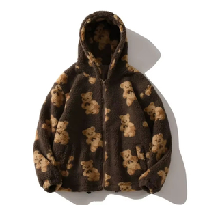 Nouveaux Sweats à Capuche pour Femmes de Qualité Supérieure, en Polaire à Motif Ours de Dessin Animé, Vestes à Capuche Décontractées pour Femmes, Manteaux Sweat à Capuche Zippés Chauds - Product Image 2