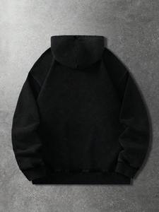 Sweat-shirt à capuche oversize pour homme, style urbain avec strass, streetwear décontracté, vêtements de sport, tissu épais. - Product Image 2