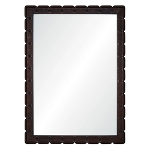 Espejo de Pared Rectangular Metálico Marrón Oscuro Tradicional, Decorativo con Marco, para Sala de Estar, Baño y Decoración del Hogar - Product Image 1