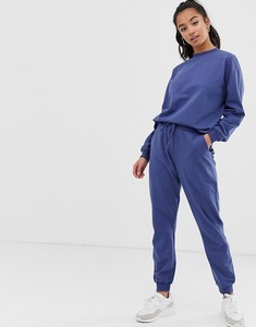 Conjunto Deportivo de 2 Piezas para Mujer, Azul, Poliéster, Estampado, Cuello Redondo, Manga Larga, Corte Regular, Pantalones con Cordón, Color Sólido, Casual - Product Image 1