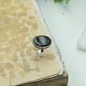 Golden Flash Nuumite <b>Ring</b> 925 Sterling Silver Rose <b>Gold</b> Yellow <b>Gold</b> Plated Oval Gemstone Handmade Jewelry Gift Luxury Style Chic - Product Image 6