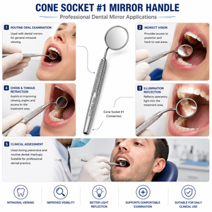 Cone Socket Mirror Handle #1 Dental Mirror Handle Stainless Steel Zetomed Pro - Product Image 5