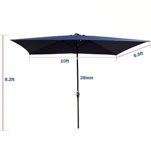 Ombrelloni da Esterno Rettangolari a LED 10 x 6,5 Piedi con Manovella e Pulsante Inclinabile per Giardino e Piscina - Product Image 4