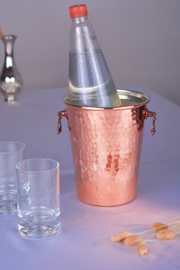 Antique Finished Copper Ice Buckets Perfect For <b>Serving</b> Cold Drinks At Home Bars And Gatherings Handcrafted From India - Product Image 5