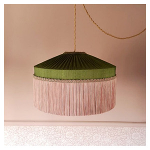 Suspension en tissu festonné Japandi Wabi-Sabi, lampe suspendue en lin beige naturel, luminaire de plafond créatif en forme de dôme pour salle à manger - Product Image 3