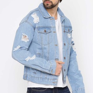 Outdoor Adventure Essential Solid Brown Embroidered Breathable 100% Cotton Button-down Placket <b>Cropped</b> Jean <b>Jacket</b> Custom Men's - Product Image 2
