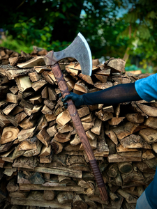 TheWizCrafts Tomahawks Viking Artisanaux Géants de Qualité Supérieure, Lame en Acier Forgé, Manche en Bois, Décoratifs DIY |   Garantie de 3 ans - Product Image 4