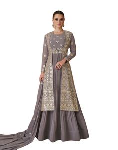 ชุดเดรสผ้าจอร์เจียแท้ชุดยาว anarkali สำหรับงานออกแบบล่าสุด - Product Image 1