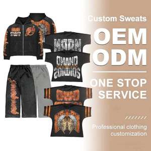 OEM, Logo de marque personnalisé, Petites commandes, Fabricant de vêtements de créateur sur mesure, Streetwear, Ensembles de sweats à capuche, Survêtements pour hommes - Product Image 1