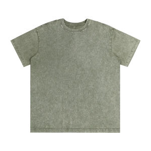 Nuevo Conjunto Casual de Verano para Hombre, Estilo Vintage, Lavado y Teñido, con Detalles Deshilachados, para Parejas, Lavado Ácido, 100% Algodón - Product Image 1