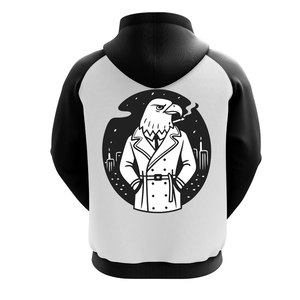 Sweat-shirt à capuche raglan pour homme, olive et noir, avec poche avant, coupe classique, en molleton French Terry, pour l'automne - Product Image 4
