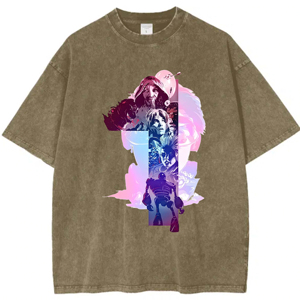 Camiseta Unisex Vintage Lavada Personalizada – Estilo Retro Envejecido con Estampado Digital, Camiseta Oversize de Streetwear - Product Image 4