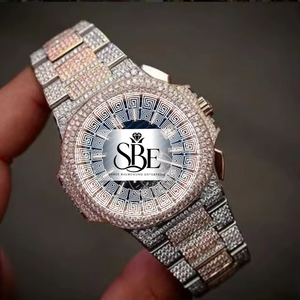 Reloj de Lujo de Acero Inoxidable con Diamantes Moissanite VVS, Movimiento de Cuarzo, Calibre ETA, Resistente al Agua 3BAR, para Fiestas y Uso Diario - Product Image 1