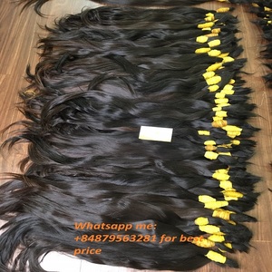 Extensiones de Cabello Humano Remy de Alta Calidad, 100% Cabello Virgen con Cutícula Alineada, para Decoloración, Trama Única, Color Natural - Product Image 2