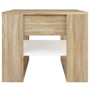 Mesa de centro pequeña de madera de ingeniería en color blanco y roble Sonoma - Product Image 3
