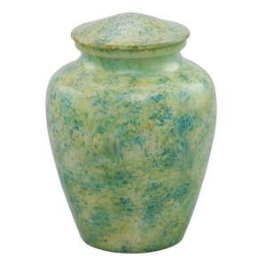 Urnas funerarias de aluminio para adultos con acabado en azul, amarillo y blanco, urnas metálicas para cenizas humanas, urnas conmemorativas para cremación. - Product Image 3