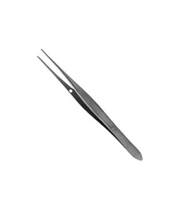 Pince à pansements ophtalmiques droite dentelée en acier inoxydable de 4 pouces pour pansements, manipulation des tissus et chirurgie oculaire - Product Image 4