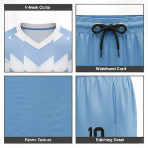 เสื้อฟุตบอลปรับแต่งโลโก้ ชื่อผู้เล่น เบอร์ผู้เล่น แห้งเร็ว ย้อมสีแบบ Garment Dyed ป้องกันแบคทีเรีย ชุดกีฬาสำหรับทีม ชมรม โรงเรียน - Product Image 5