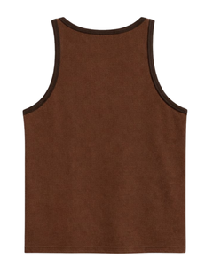 เสื้อกล้ามผู้ชายสีเบจน้ำตาลตัดขอบสีตัดกัน ผ้าฝ้าย ใส่สบายๆ สำหรับฤดูร้อน ออกกำลังกาย ฟิตเนส สีพื้น - Product Image 5