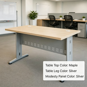 Modern Rectangular Chipboard Conference <b>Table</b> Metal Legs Durable 4-Seater <b>Office</b> Furniture for Commercial Use Home <b>Office</b> AY - Product Image 2