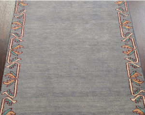 พรมถักมือ KNOT RUGS แบบซักได้ ขนนุ่ม ไม่ลื่น เป็นมิตรกับสิ่งแวดล้อม สีพื้น สี่เหลี่ยมผืนผ้า สีฟ้าอ่อน ทำจากขนสัตว์ สำหรับห้องนั่งเล่นและบ้าน - Product Image 4