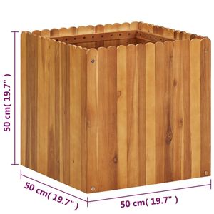 Jardinières en bois d'acacia massif de 19,7 pouces, couleur bois naturel, jardinières surélevées, pots à fleurs et jardinières - Product Image 5