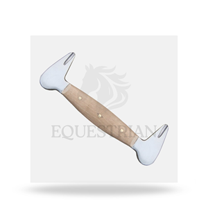 เครื่องมือขูดแต่งกีบม้าแบบด้ามไม้ Double S สำหรับสัตวแพทย์ ใช้สำหรับดูแลกีบม้าและตัดแต่งกีบ - Product Image 3