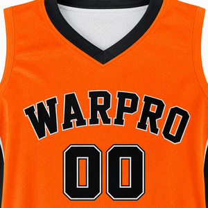 Camiseta de Baloncesto Warpro Naranja con Cuello en V, Sin Mangas, Malla Transpirable, Unisex, para Adultos, con Número 00 Serigrafiado - Product Image 5