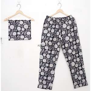 Conjunto de Pijama de Algodón 100% Transpirable, Suave y Lujoso, Vestido Largo para Dormir, Ropa de Playa, Ropa de Estar por Casa para Mujer, Cintura Elástica, Mangas Largas - Product Image 3