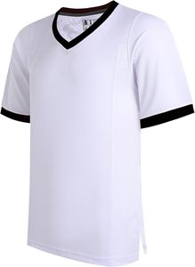 Men's <b>Red</b> V-Neck Short Sleeve Baseball Jersey With Yellow Trim Casual Shirt Summer Wear sublimation jersey - Product Image 2