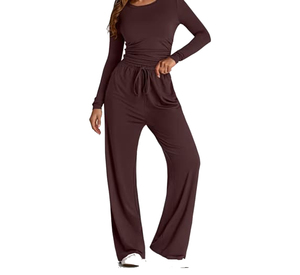 <b>Lightweight</b> Eco-Friendly 100% Polyester High Quality Training Jogging Wear Women's Winter 2-Piece Casual Hooded Fleece Tracksuit - Product Image 1