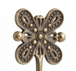 Artisanal Antique Brass Flower Wall <b>Hook</b> Metal Decorative Single <b>Hook</b> Durable Material For Clothing Rust Resistant Design - Product Image 2