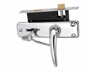 Manija de puerta cromada con cerradura de 70x40mm, juego de cerradura con llave, herrajes modernos para puertas interiores, venta al por mayor - Product Image 4