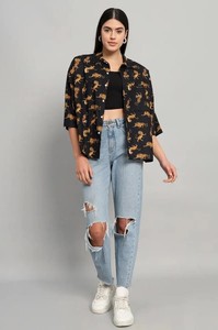 Blusa Casual de Verano para Mujer, 100% Algodón, Transpirable, Ecológica, de Secado Rápido, con Estampado Floral, Cuello Redondo y Botones de Cuerno - Product Image 4