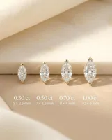 Collar con Colgante de Diamante Cultivado en Laboratorio, Corte Marquesa, Joyería Fina para Mujer, Claridad VVS, Oro Sólido de 14K, Sin Níquel, Certificado IGI