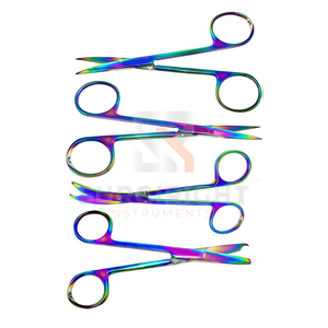Tijeras de Sutura Iris Micro Point con Recubrimiento de Titanio Arcoíris, Juego Quirúrgico de Gancho Delicado Premium de Blush Surgical - Product Image 3