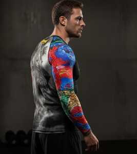 Diseño Personalizado con su Propio Logotipo, Camiseta de Manga Larga con Transferencia Térmica para Hombre, MMA Rash Guard, Nueva Llegada, Adultos, Spandex/Nylon, Secado Rápido - Product Image 3