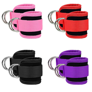 Tobilleras Acolchadas de Neopreno para Levantamiento de Pesas con Anillo en D, Correas Ajustables para Tobillo y Muñeca para Máquinas de Gimnasio y Entrenamiento Físico - Product Image 1