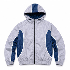 Ensemble de survêtement en nylon réfléchissant avec strass pour homme, coupe-vent zippé à empiècements contrastants et pantalon de jogging, vente en gros personnalisée - Product Image 5