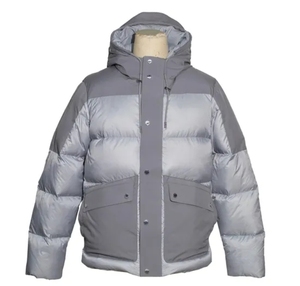 Veste d'hiver pour homme, personnalisée, courte, à capuche, en duvet, avec tissu imperméable et coupe-vent mélangé - Product Image 1