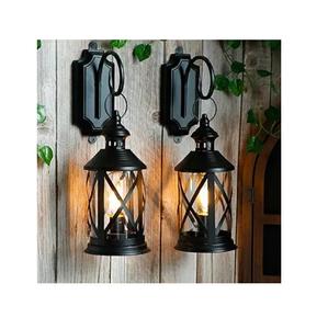 Lanterne porte-bougie en métal noir de haute qualité et lanterne porte-bougie en bois massif brun pour la décoration de la maison - Product Image 4