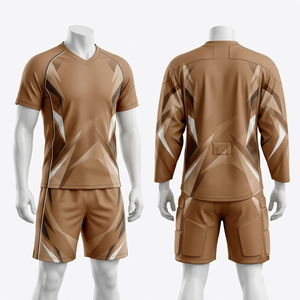 Uniforme de hockey sur gazon en polyester interlock premium 180 GSM, bleu marine, panneaux géométriques, logo personnalisé par sublimation - Product Image 3